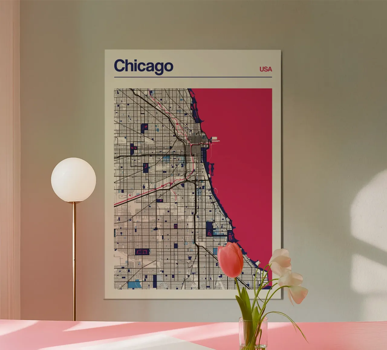 Chicago Grid poster by MOOODZART