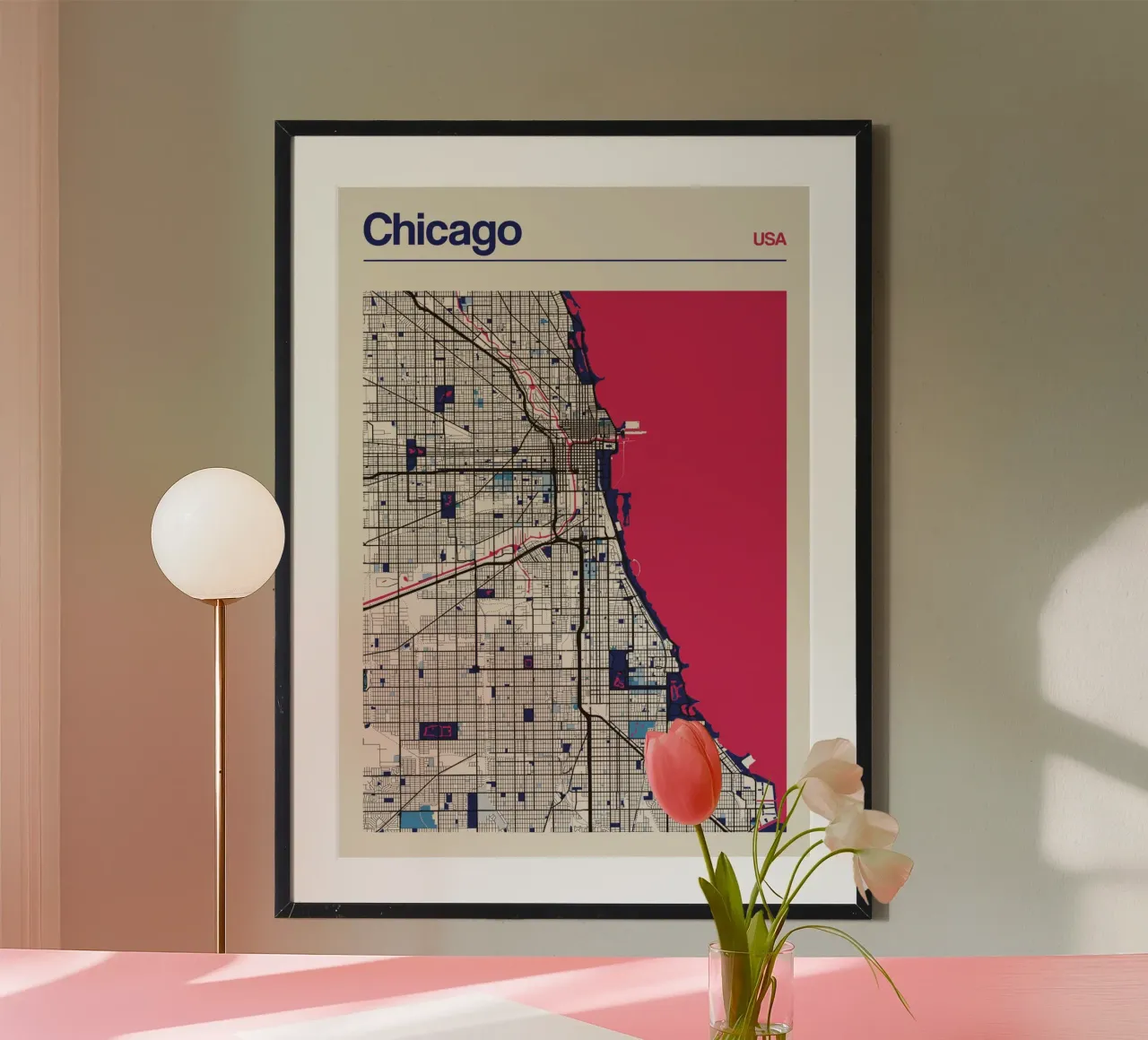 Chicago Grid poster by MOOODZART