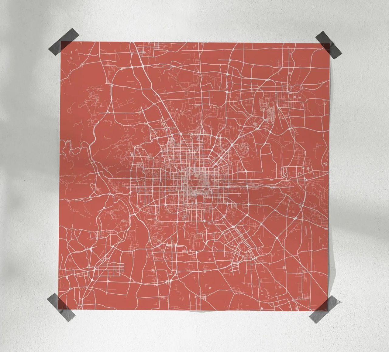 Bejing Pink poster by Urban Maps