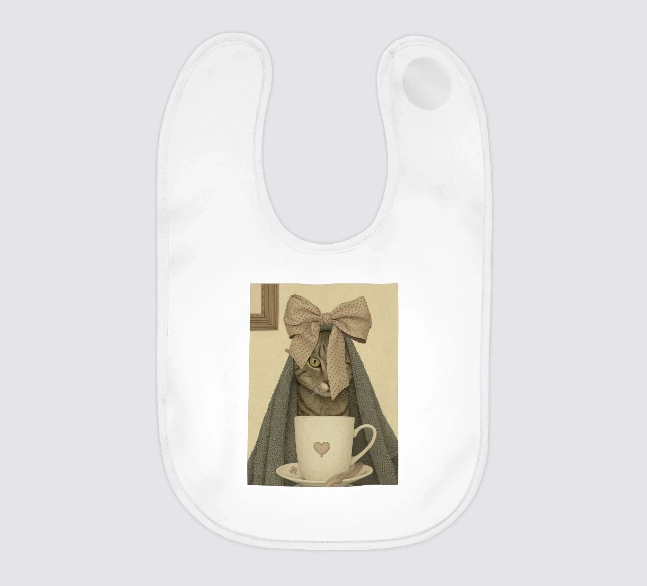 Miao mattutino con una tazza d'amore bavaglino da Rustic Grace Studio 02