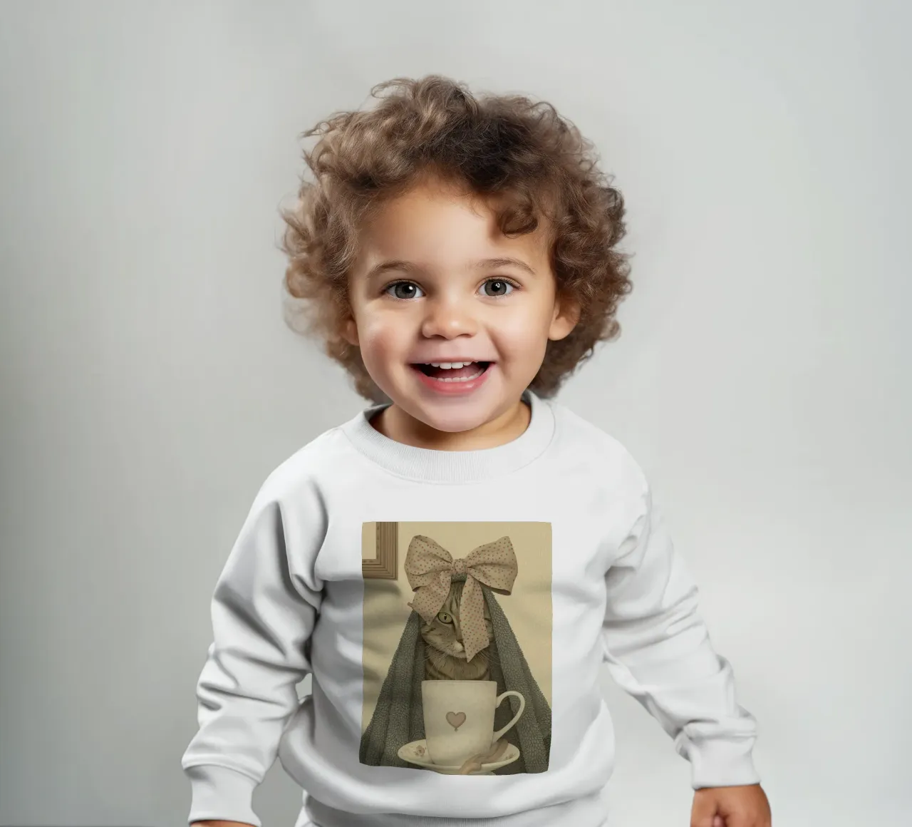 Miaou du matin avec une tasse d'amour sweat pour bébé de Rustic Grace Studio 02