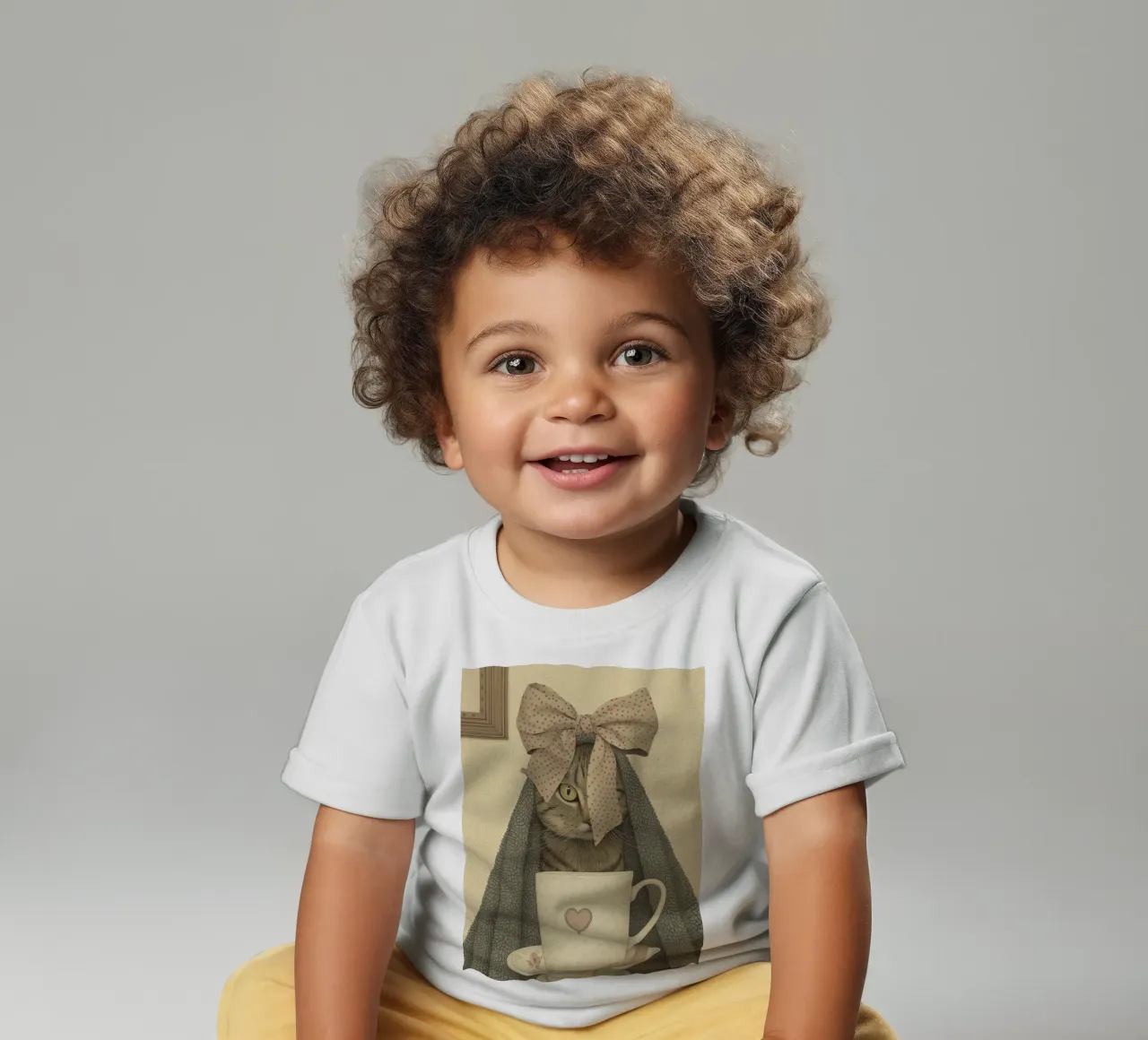 Miao mattutino con una tazza d'amore maglietta neonato da Rustic Grace Studio 02