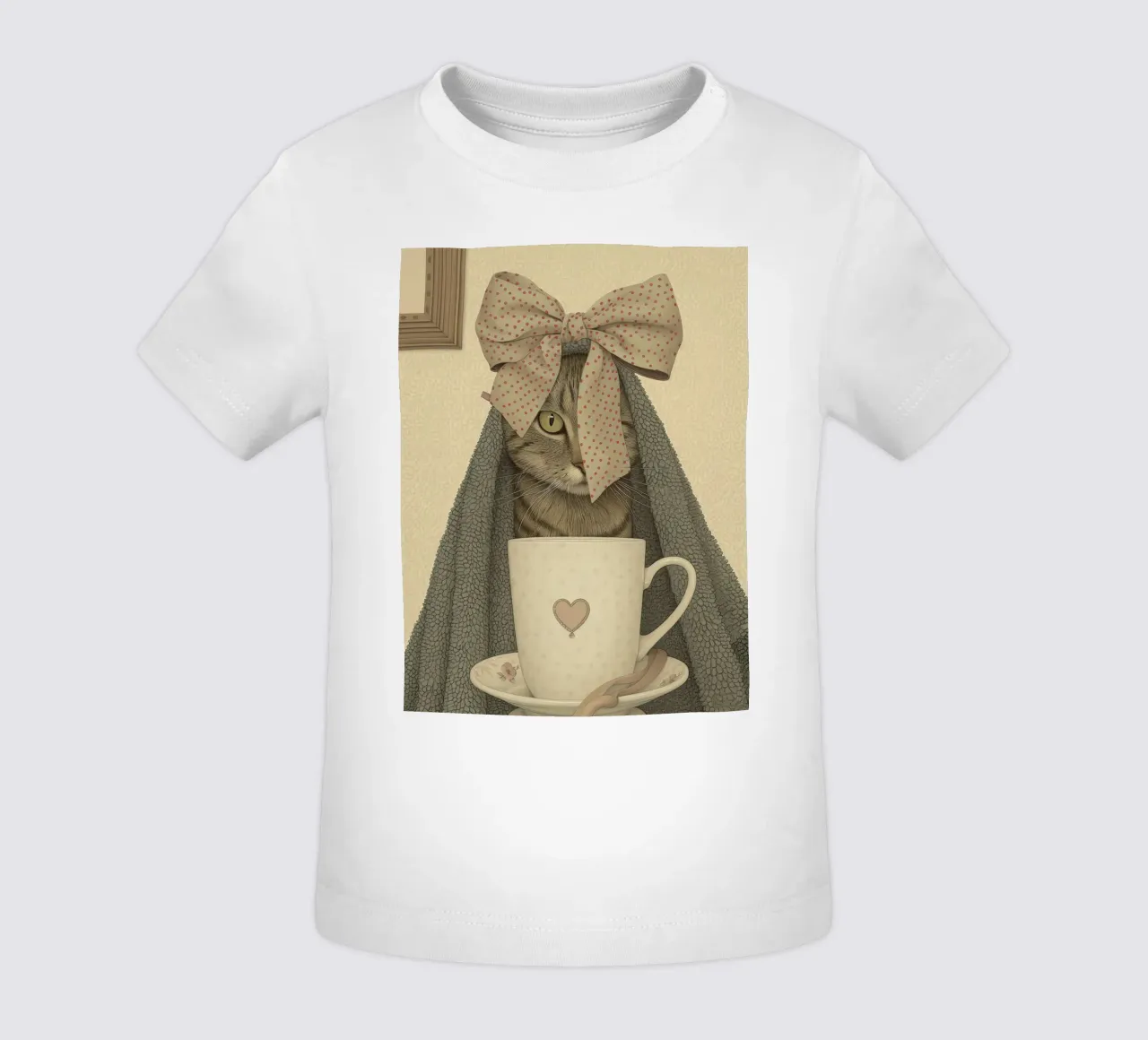 Miao mattutino con una tazza d'amore maglietta neonato da Rustic Grace Studio 02
