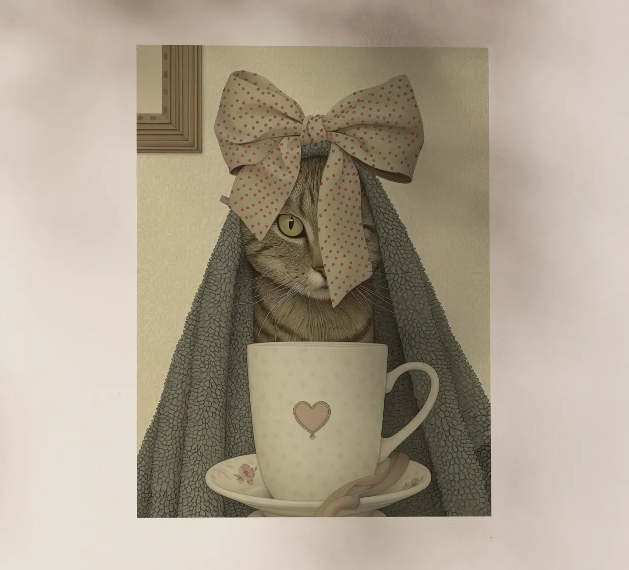 Miao mattutino con una tazza d'amore pellicola backlit da Rustic Grace Studio 02