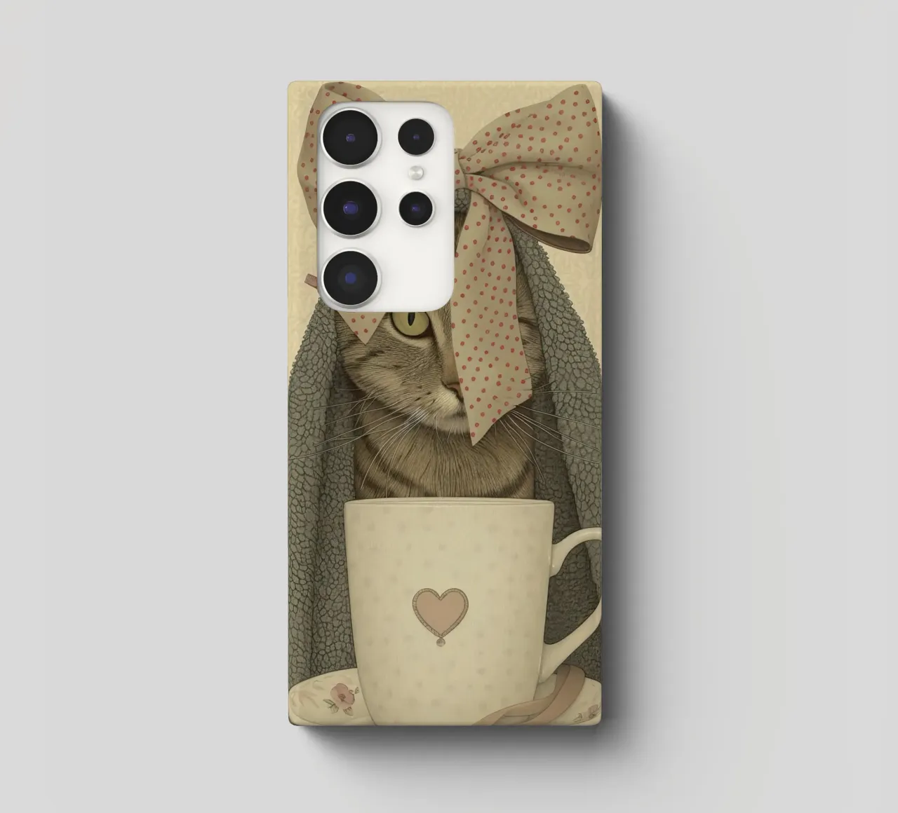 Miao mattutino con una tazza d'amore cover samsung da Rustic Grace Studio 02