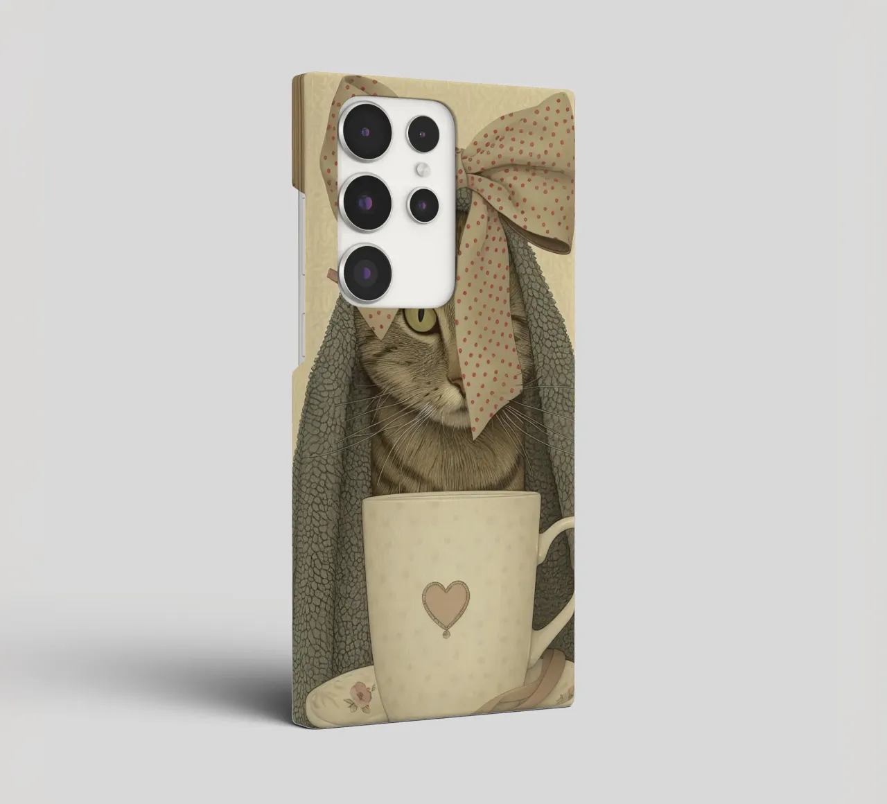 Miao mattutino con una tazza d'amore cover samsung da Rustic Grace Studio 02