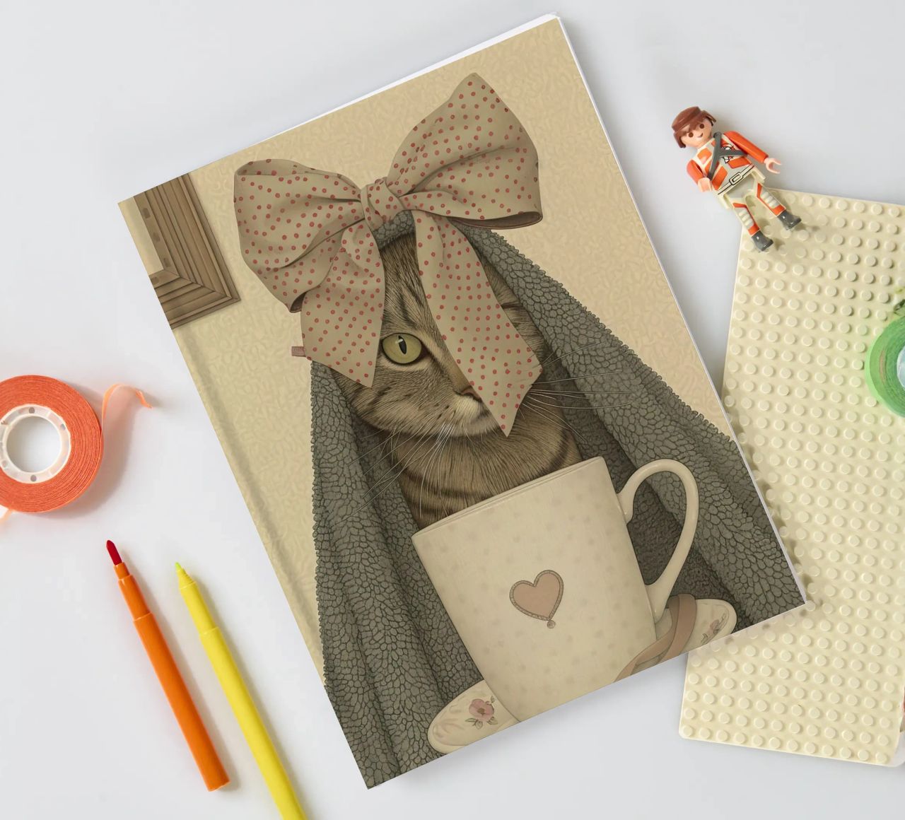 Miao mattutino con una tazza d'amore diario da Rustic Grace Studio 02