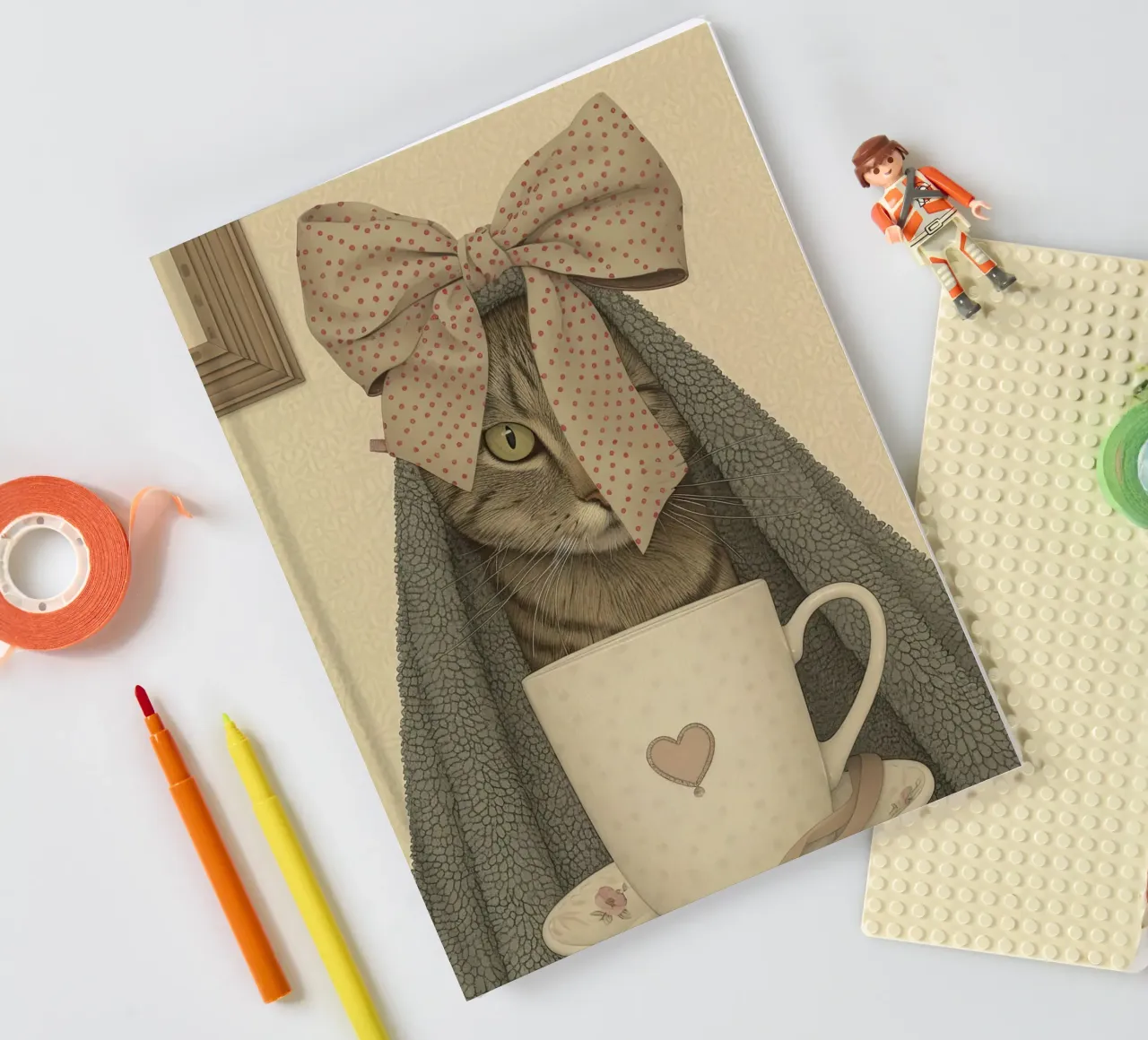 Miau-mentos matutinos con una taza de amor cuaderno de Rustic Grace Studio 02