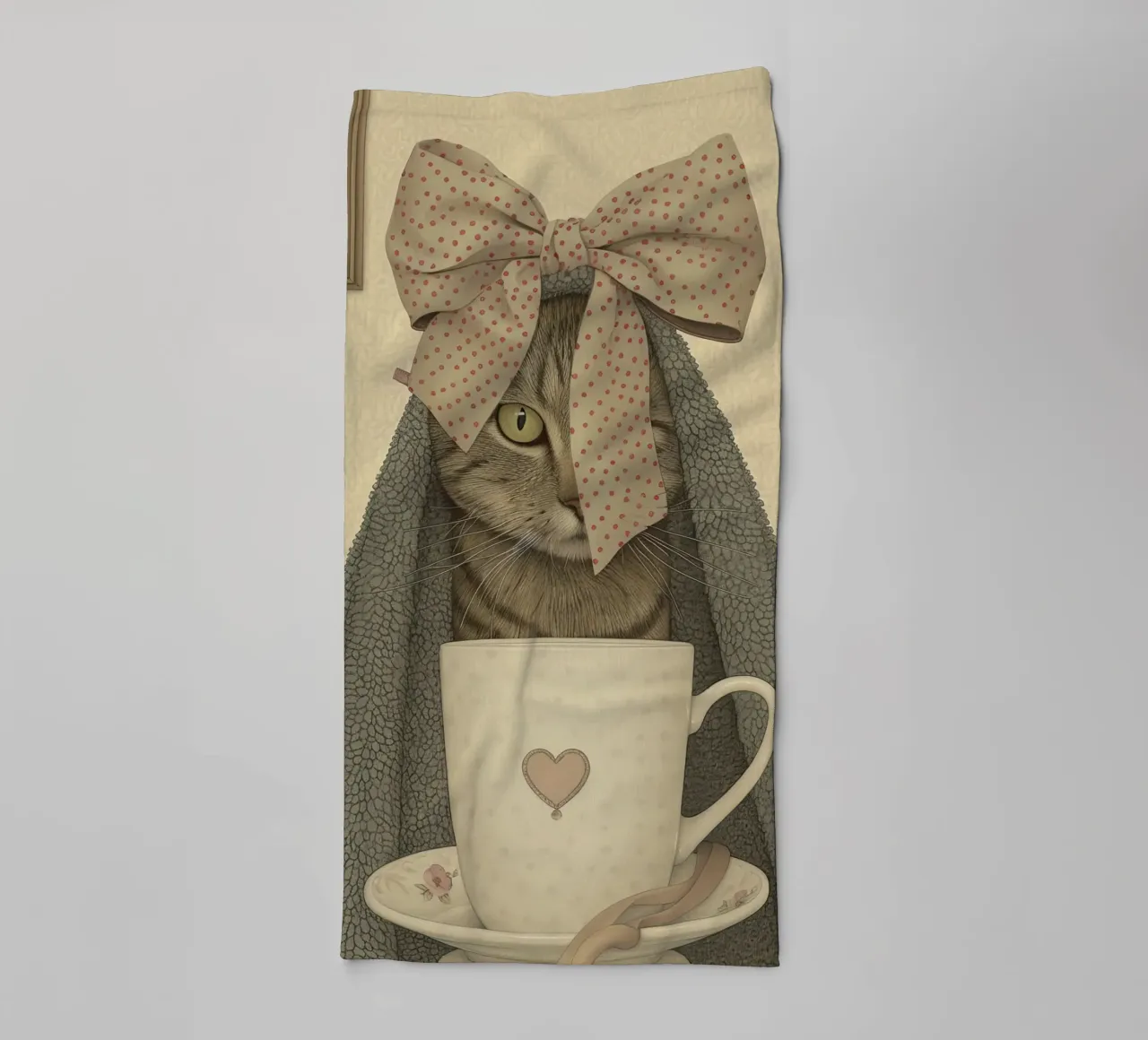 Morning Meow-ments met een kopje liefde badhanddoek van Rustic Grace Studio 02