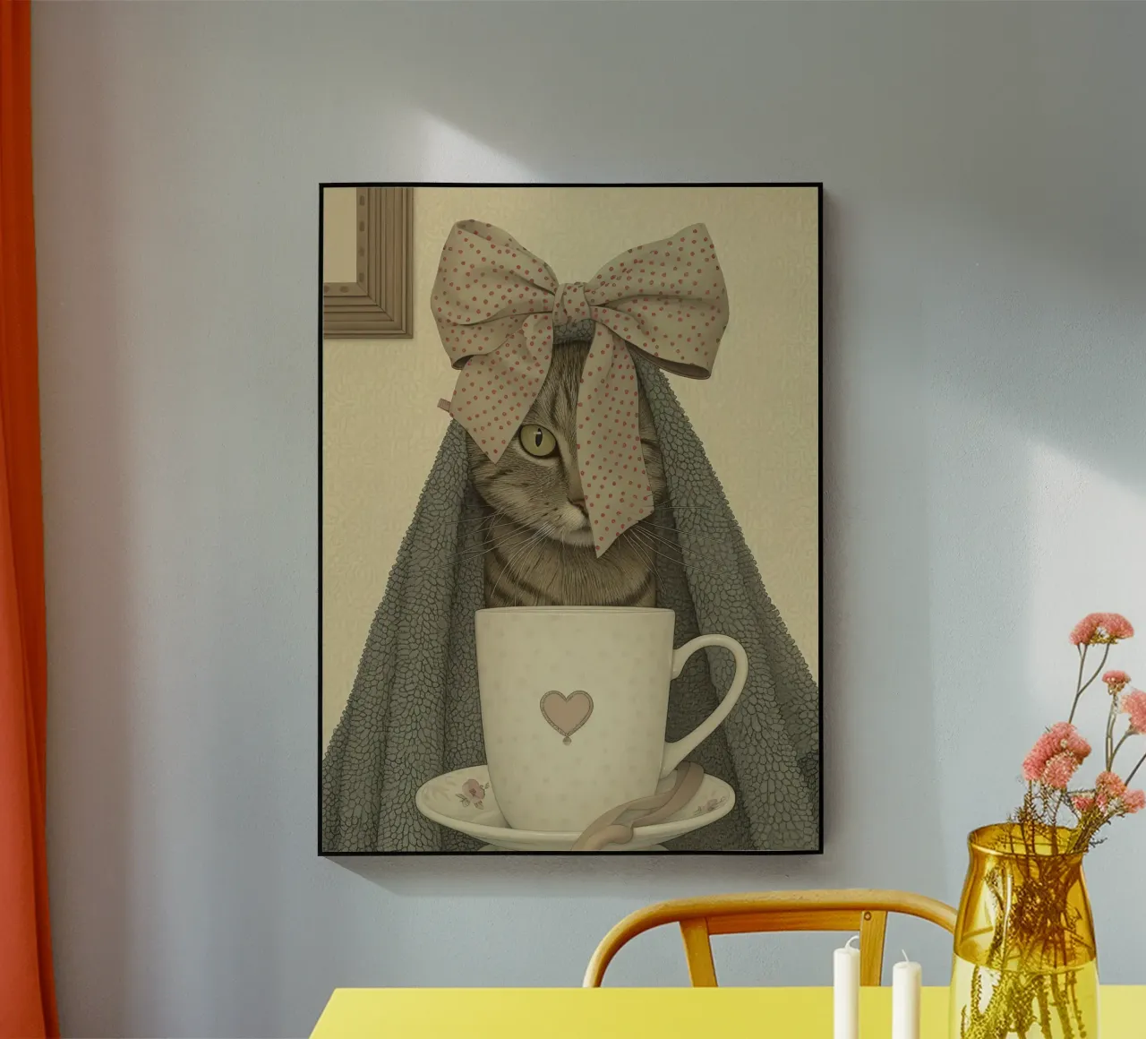 Morning Meow-ments with a Cup of Love acrylic glass by Rustic Grace Studio 02