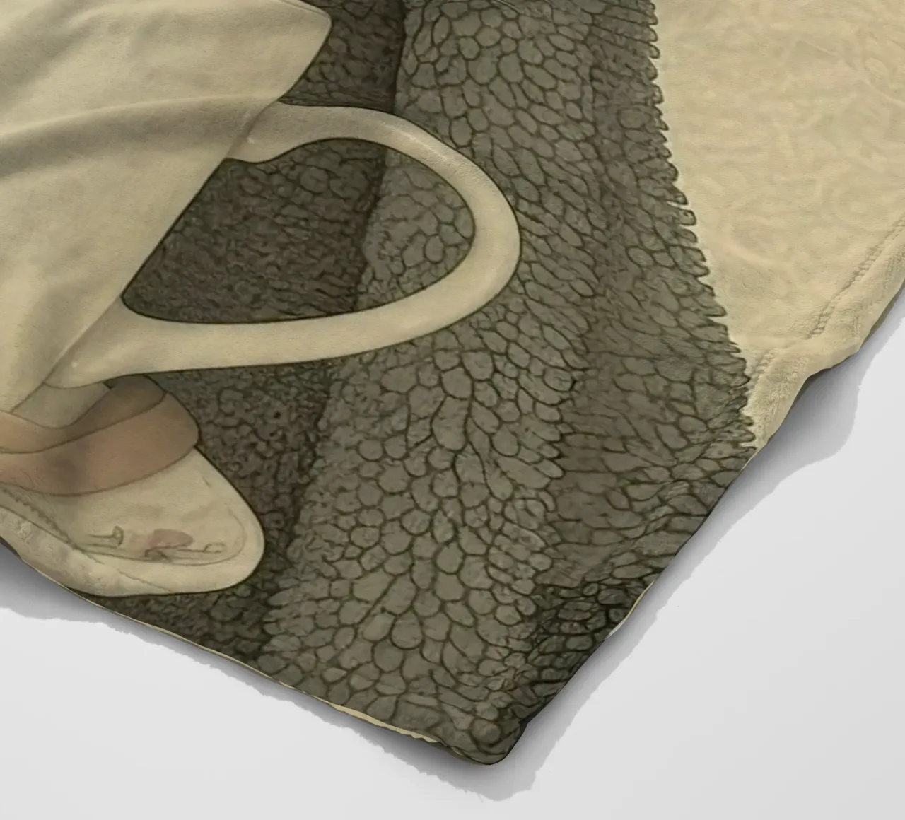 Miao mattutino con una tazza d'amore coperta in pile da Rustic Grace Studio 02