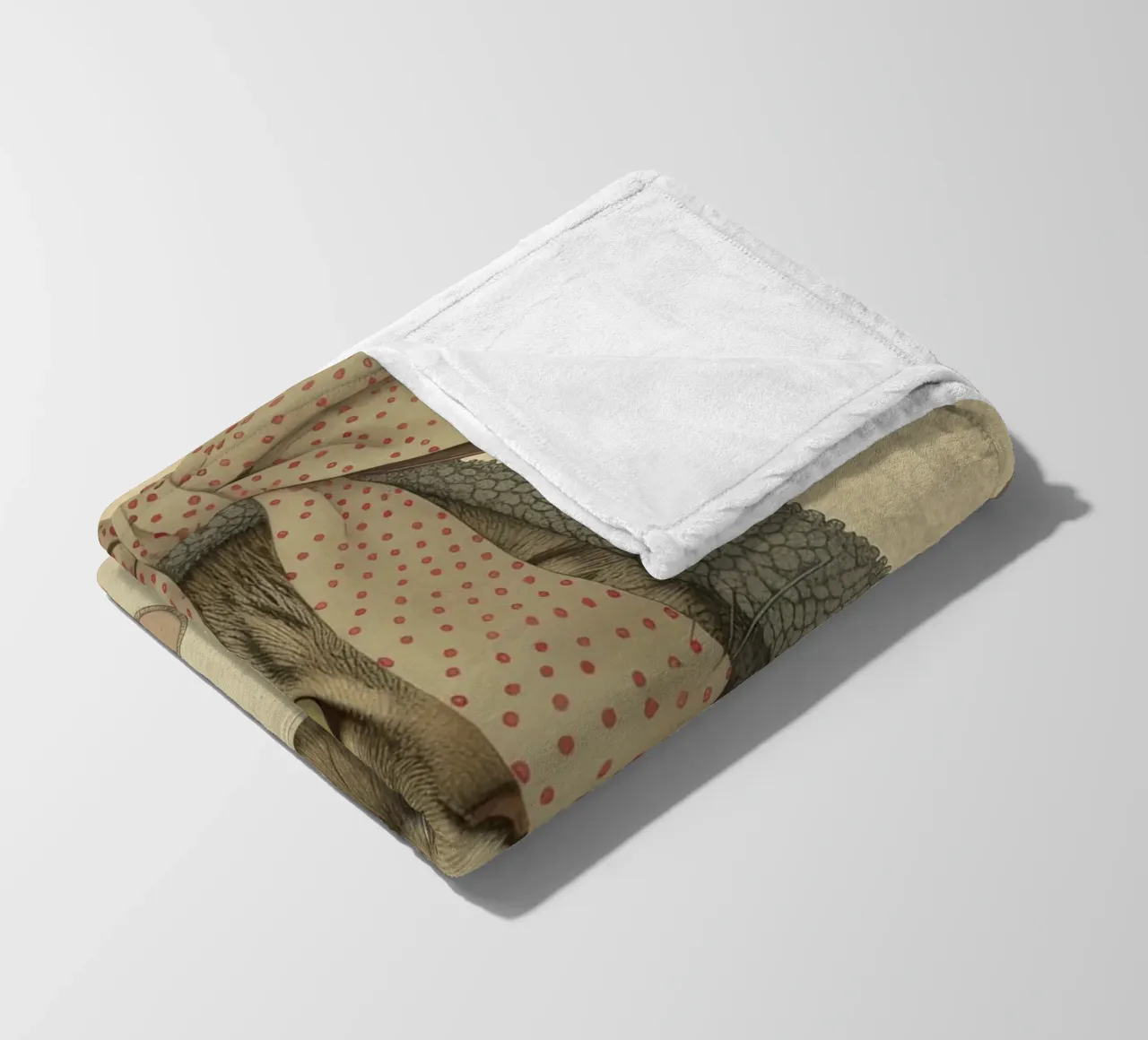 Miao mattutino con una tazza d'amore coperta in pile da Rustic Grace Studio 02