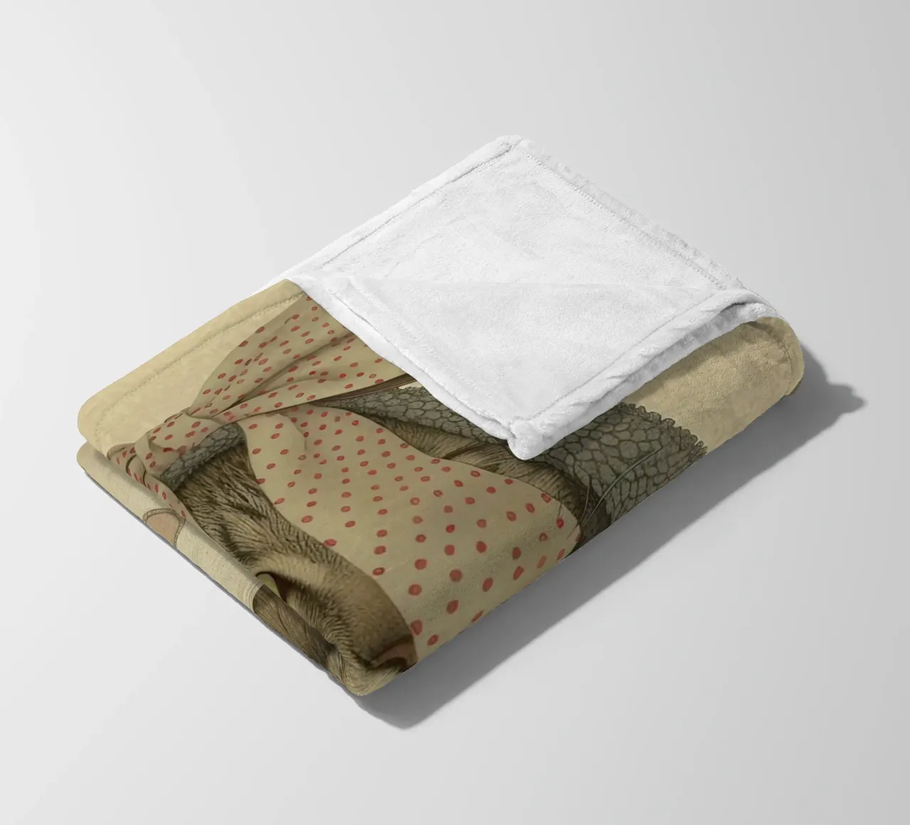 Miao mattutino con una tazza d'amore coperta in pile da Rustic Grace Studio 02