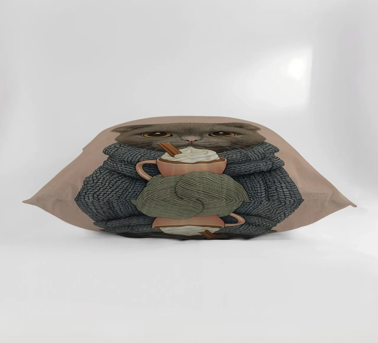Calore invernale felino cuscino da Rustic Grace Studio 02