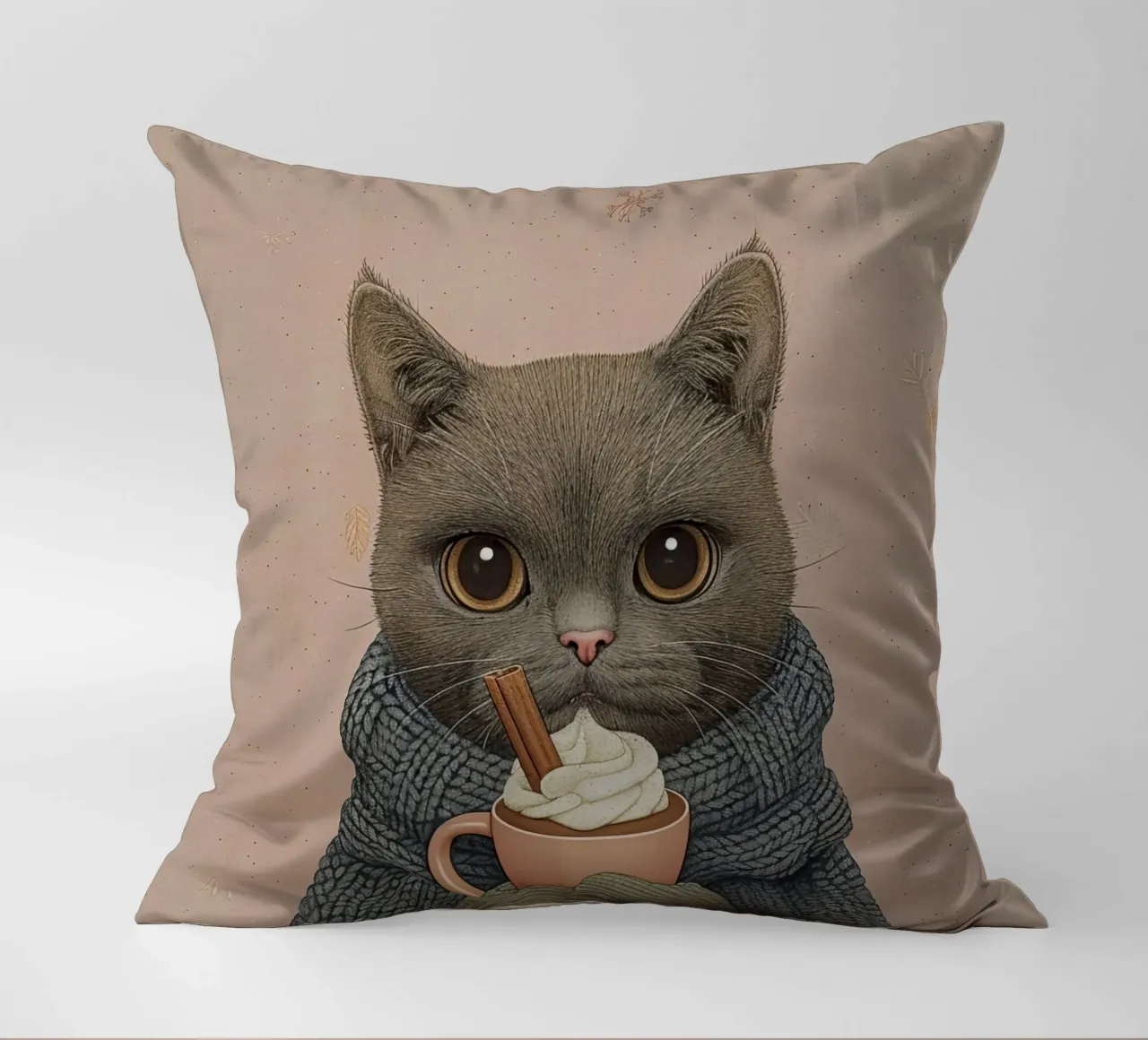 Calore invernale felino cuscino da Rustic Grace Studio 02