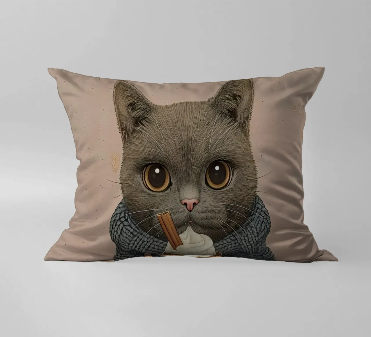 Calore invernale felino cuscino da Rustic Grace Studio 02