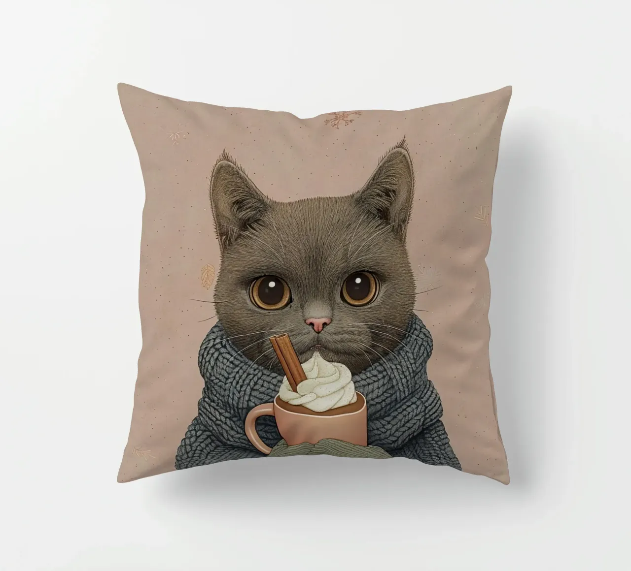 Calore invernale felino cuscino da Rustic Grace Studio 02