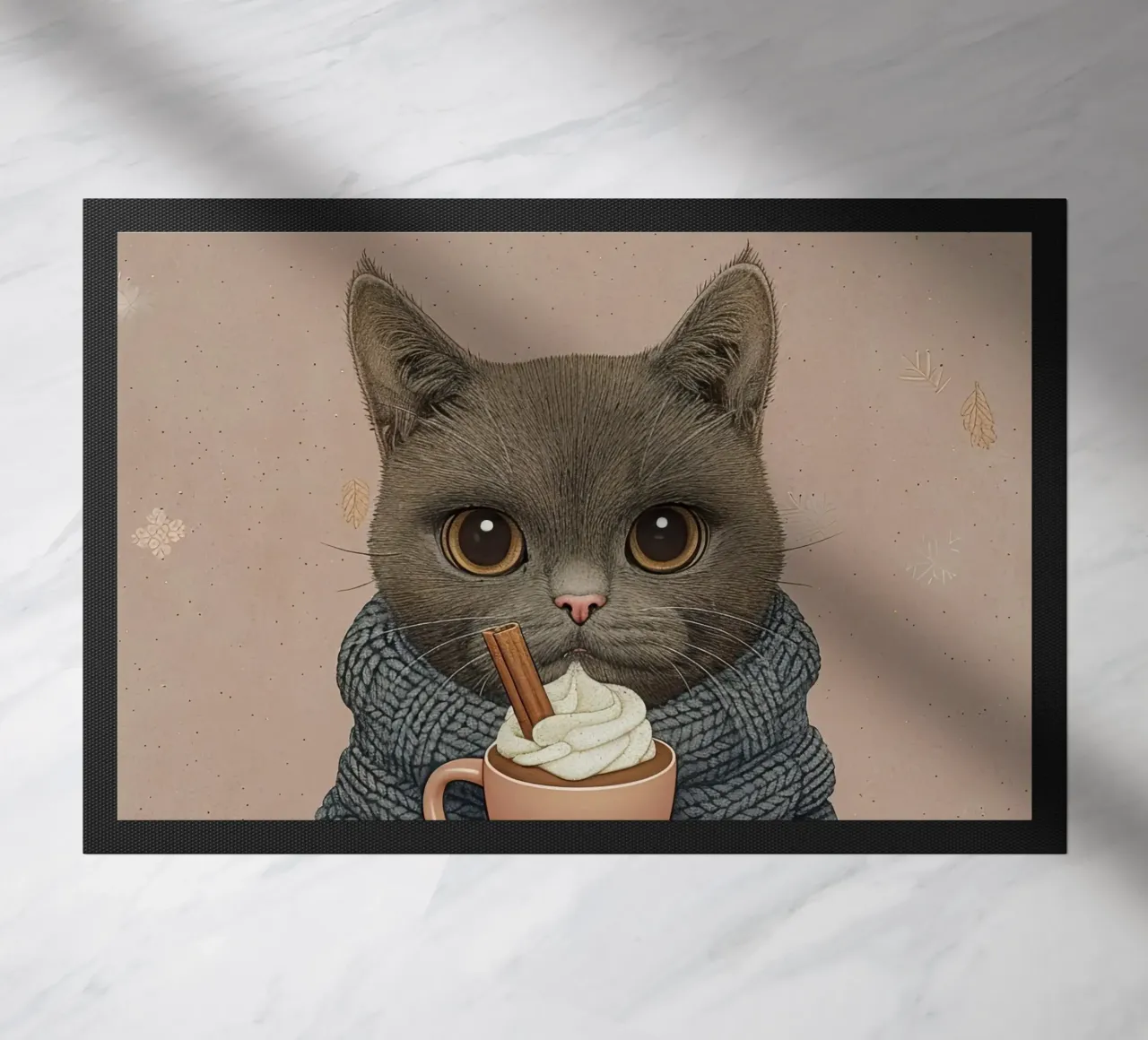 Calore invernale felino zerbino da Rustic Grace Studio 02