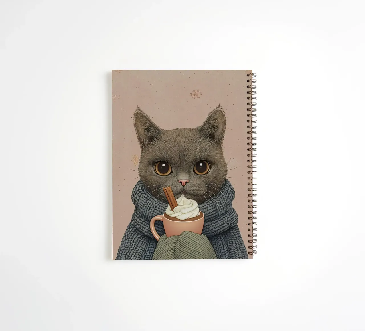 Feline Winter Warmth spiral notebook by Rustic Grace Studio 02