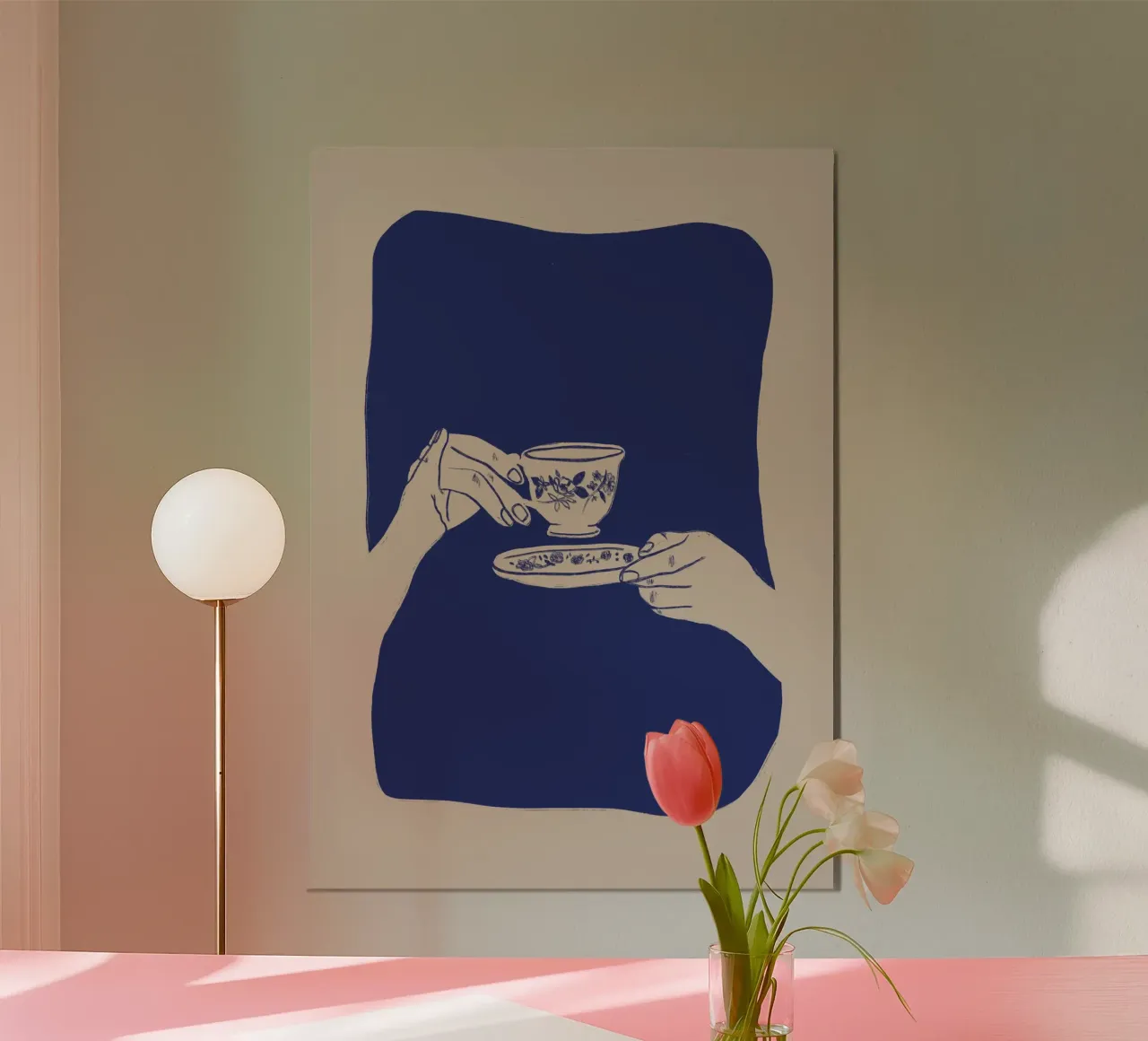 A Cup Of Tea poster with wooden frame by ni-ja artboutique