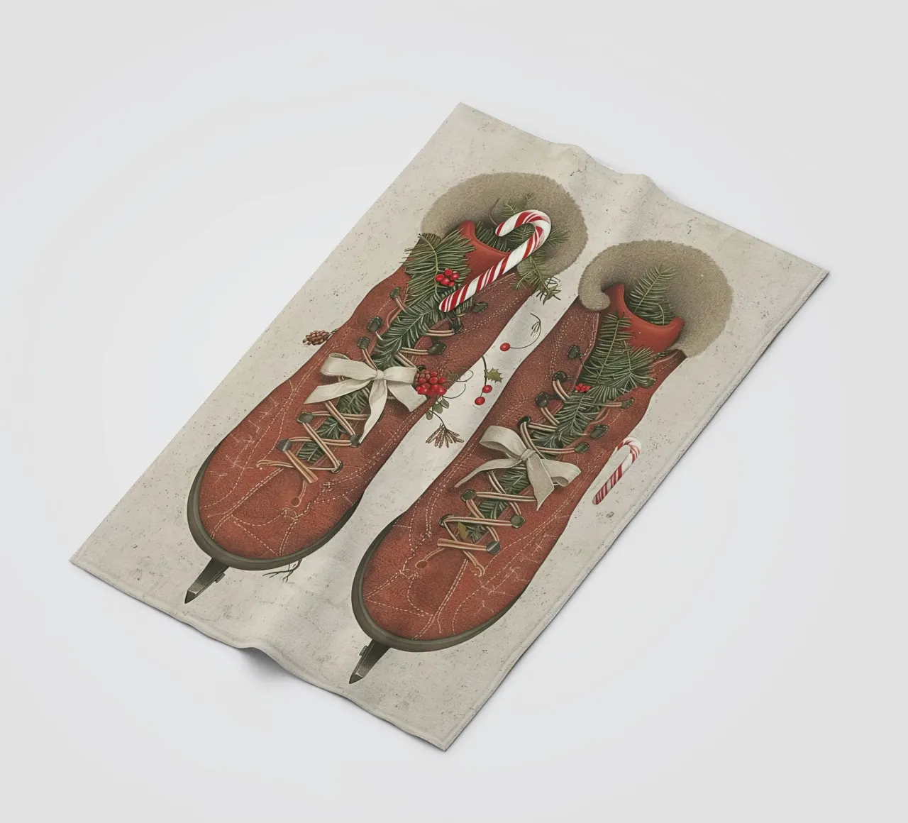 Mit Liebe gebundene Schlittschuhe Fleecedecke von Rustic Grace Studio 02