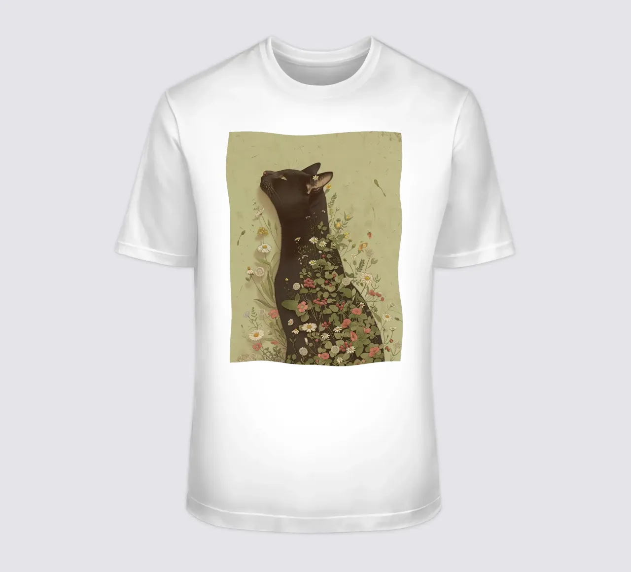 Sogno di gatto botanico t-shirt da Rustic Grace Studio 02