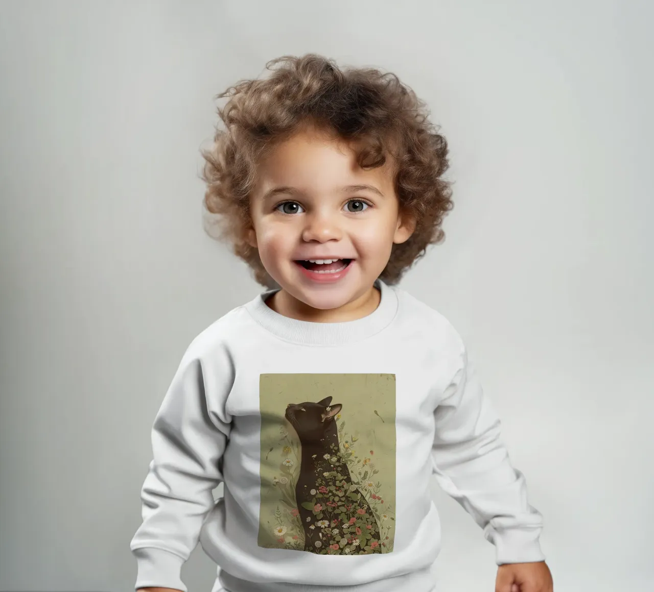 Sueño de gato botánico sudadera de bebé de Rustic Grace Studio 02
