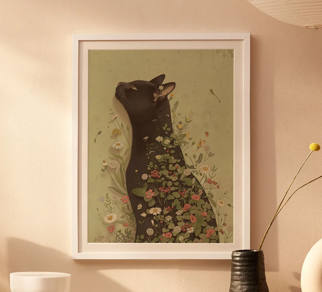 Sogno di gatto botanico carta hahnemühle da Rustic Grace Studio 02