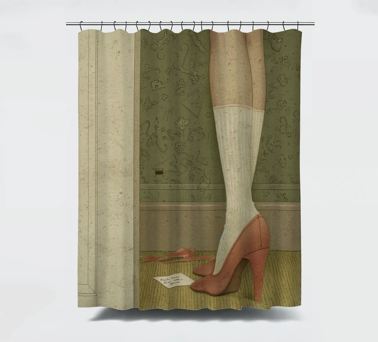 Die geheimen Absätze Duschvorhang von Rustic Grace Studio 02