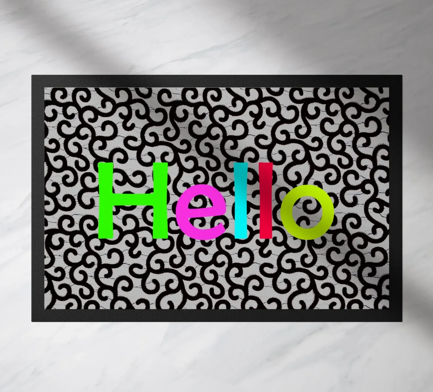 Hello Fußmatte von Mathudace Créas