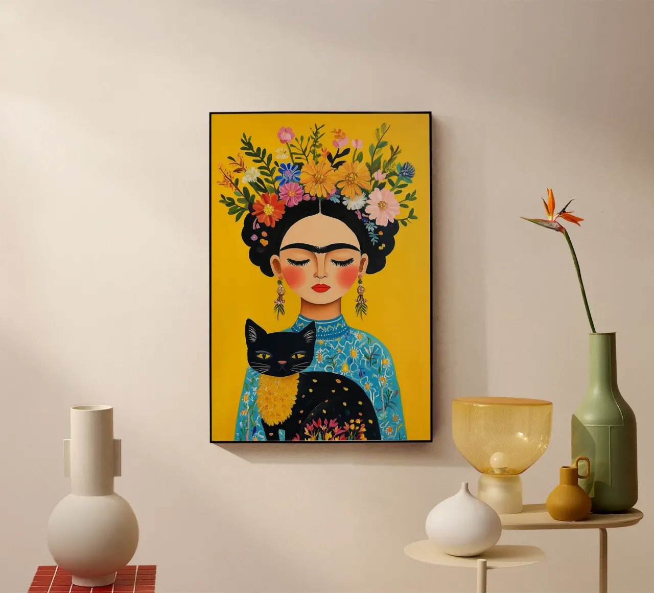 Frida's botanical elegance acrylic glass by Carinaprint
