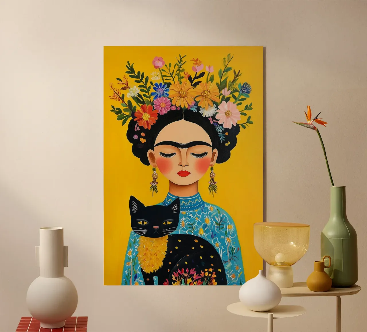 Frida's botanical elegance acrylic glass by Carinaprint