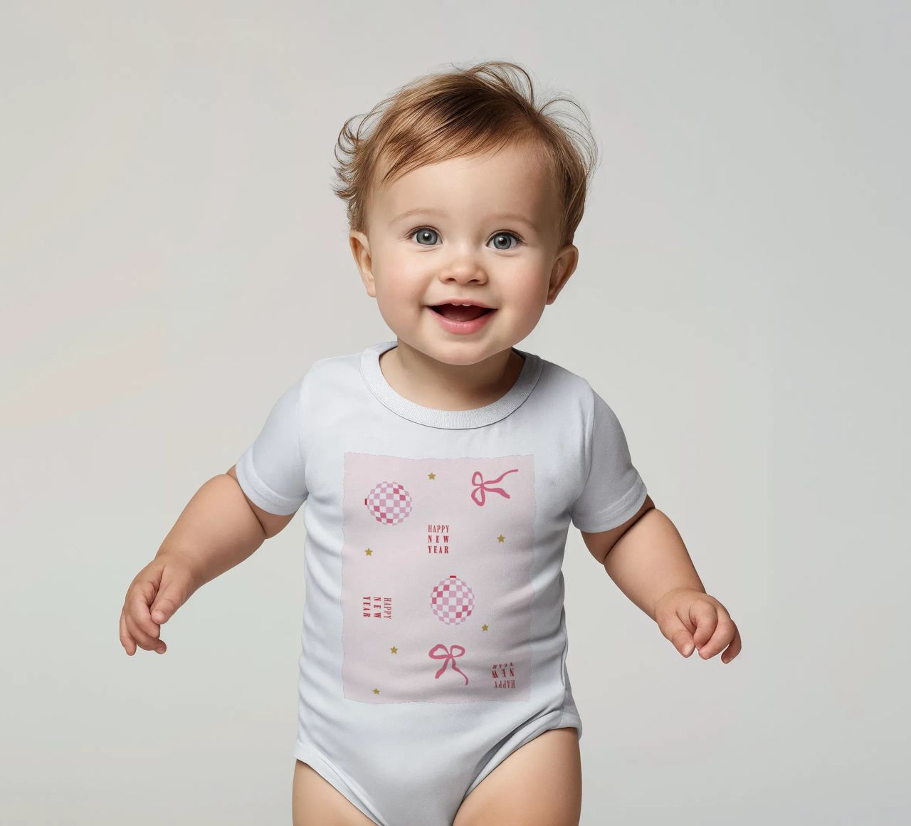 New Year Pattern body neonato maniche corte da janamossmann