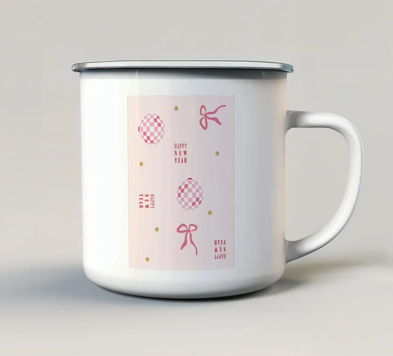 New Year Pattern mug en émail de janamossmann