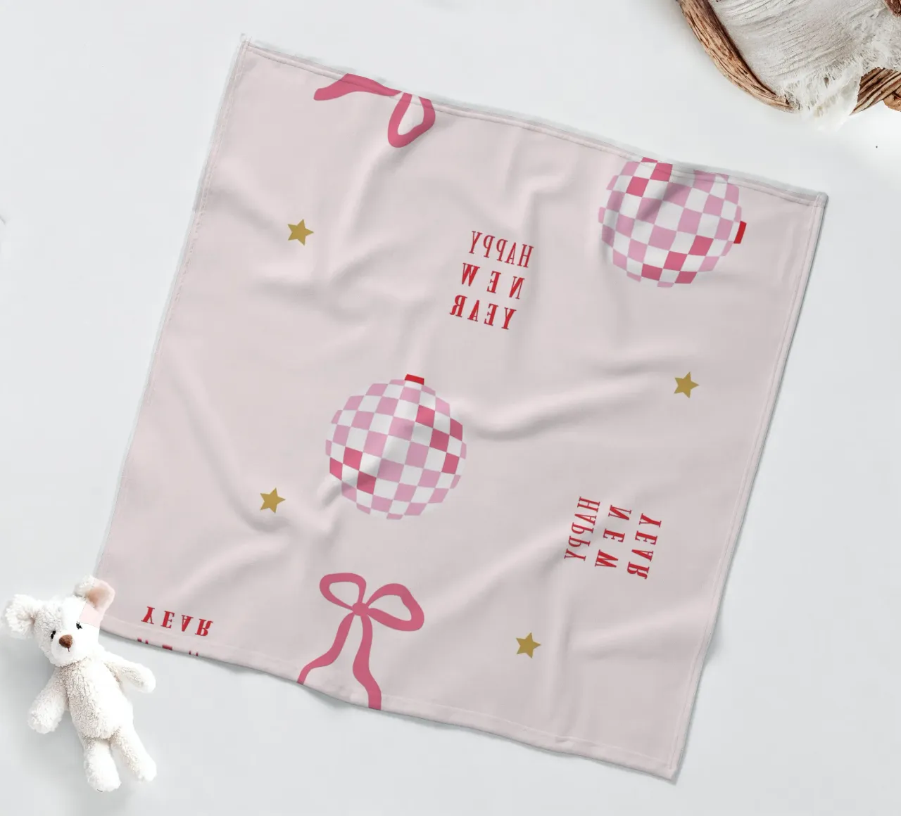 New Year Pattern fleece blanket by janamossmann