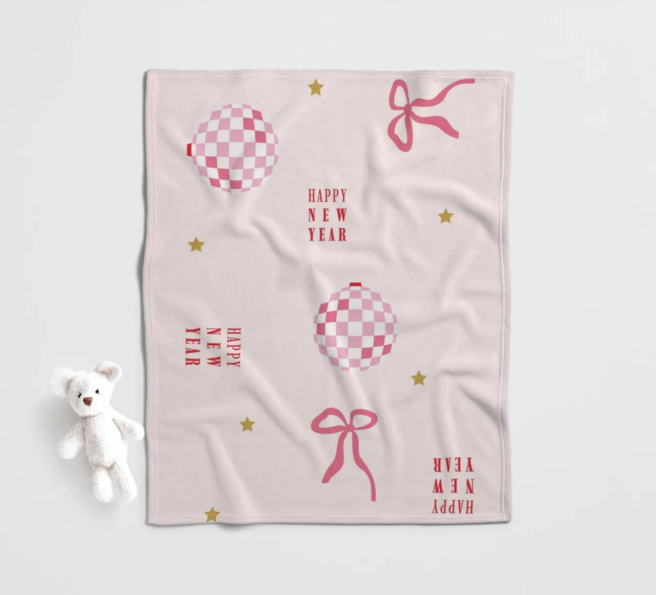 New Year Pattern fleece blanket by janamossmann