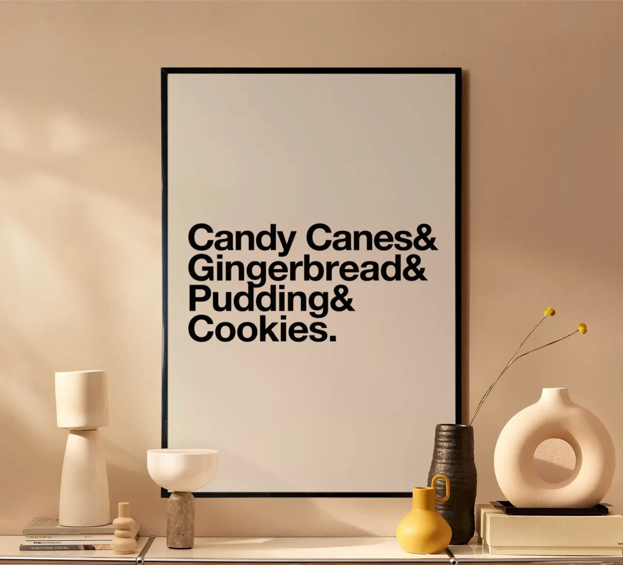 Candy Canes & Cookies poster con telaio in plastica da Studio One