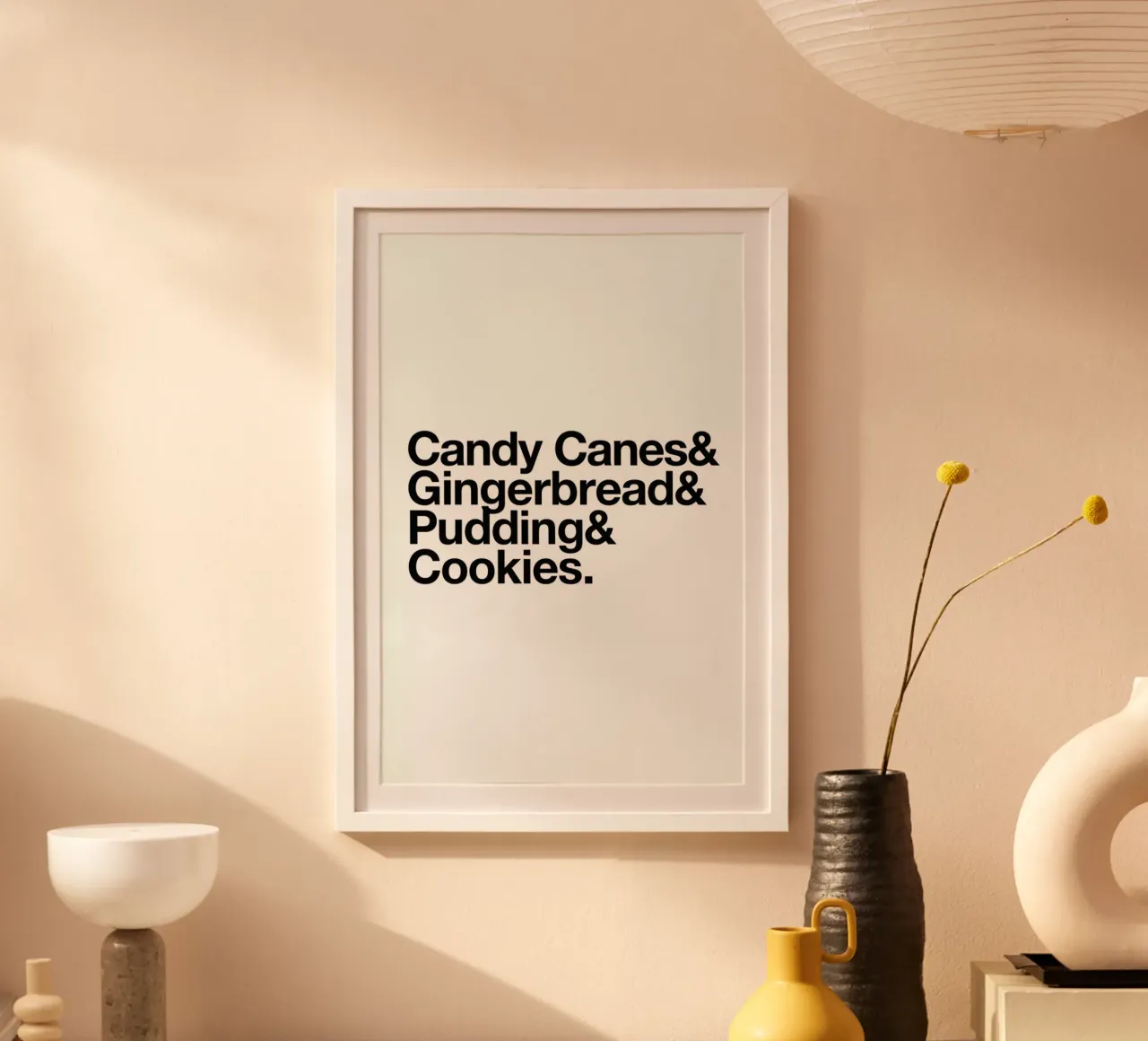 Candy Canes & Cookies poster con telaio in plastica da Studio One