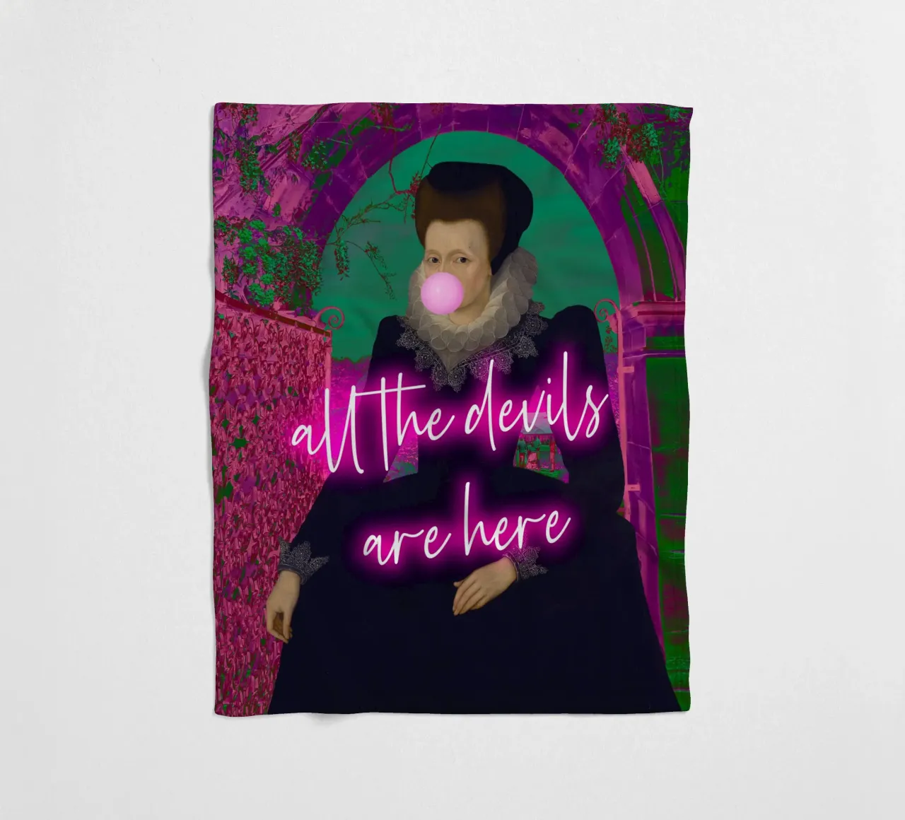 Neon All The Devils Are Here coperta in pile da GraceDigitalArtCo