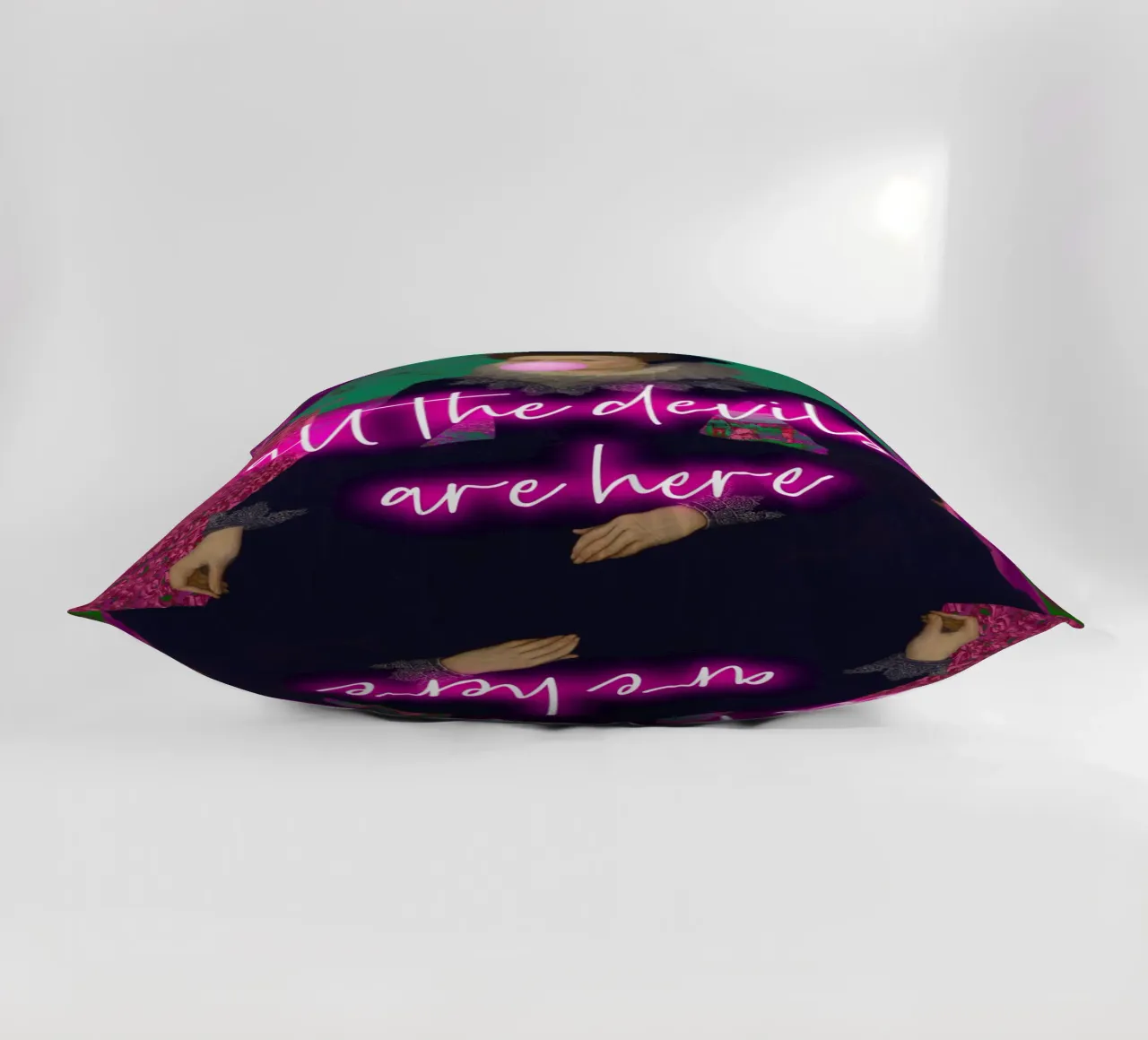 Neon All The Devils Are Here cuscino da GraceDigitalArtCo