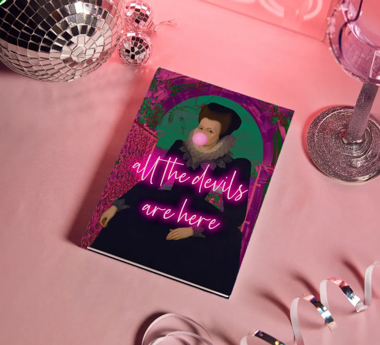 Neon All The Devils Are Here notebook by GraceDigitalArtCo