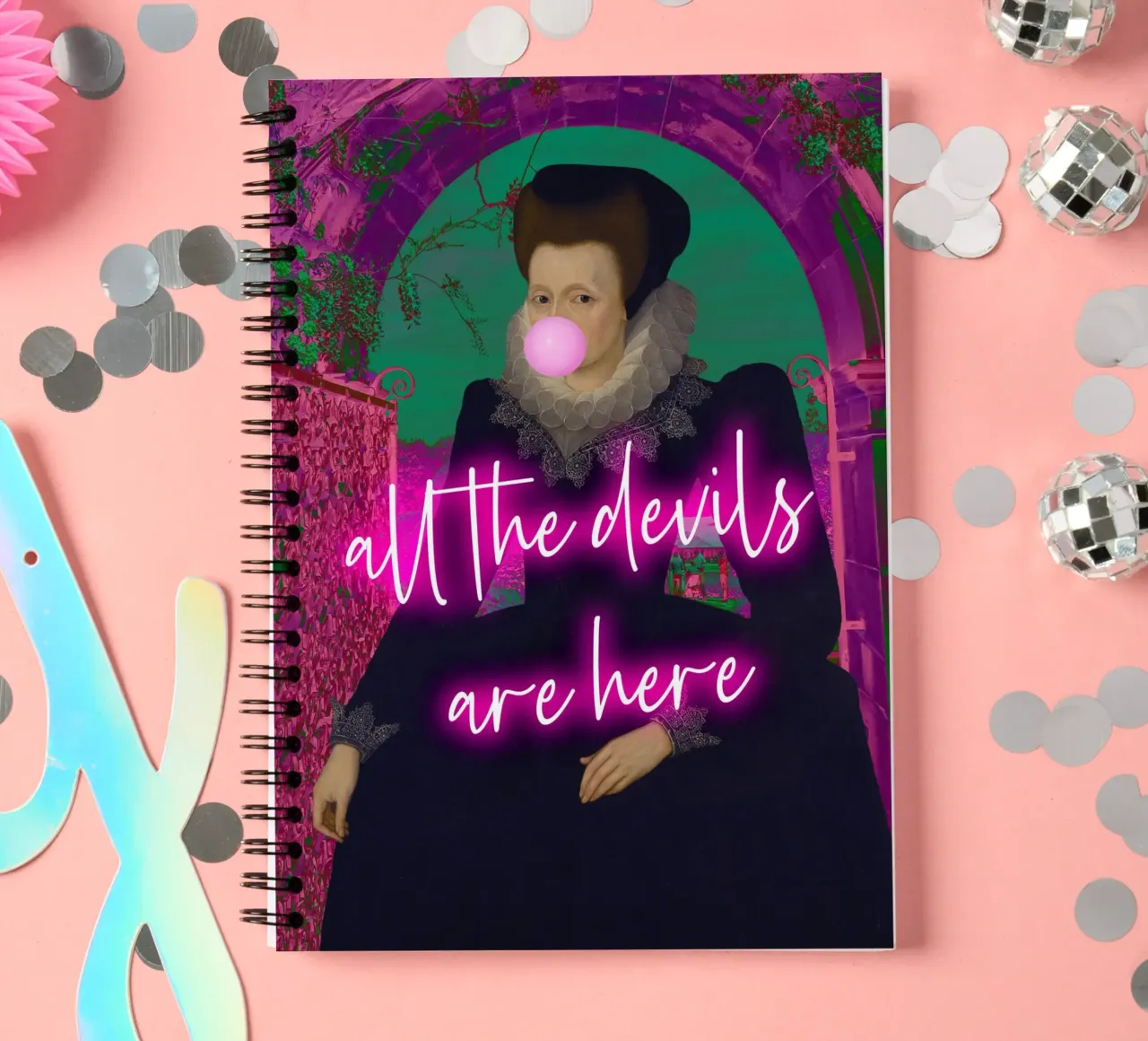 Neon All The Devils Are Here diario ad anelli da GraceDigitalArtCo