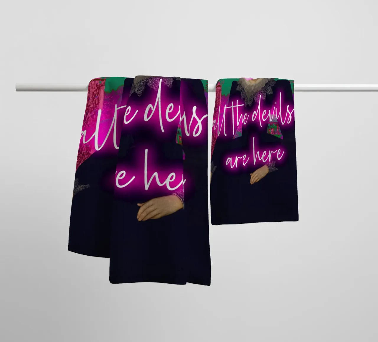 Neon All The Devils Are Here asciugamano da bagno da GraceDigitalArtCo