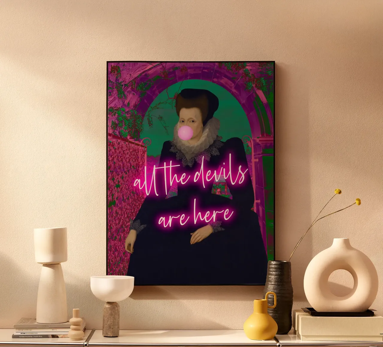 Neon All The Devils Are Here alluminio dibond da GraceDigitalArtCo