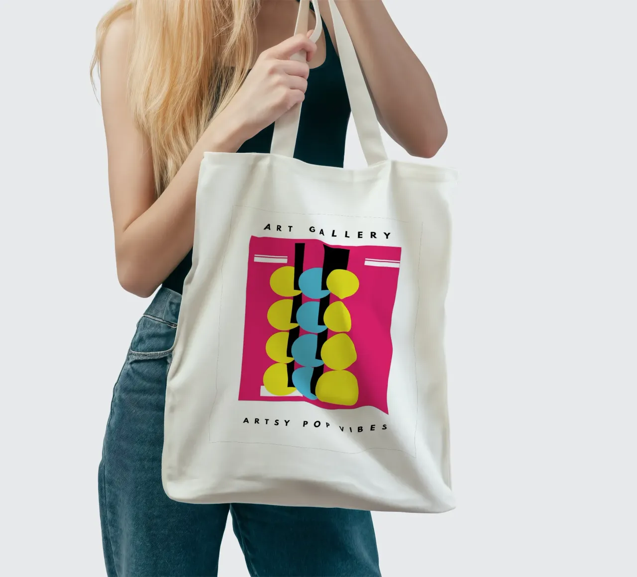 Artsy Pop Vibes borsa in juta da Mathudace Créas