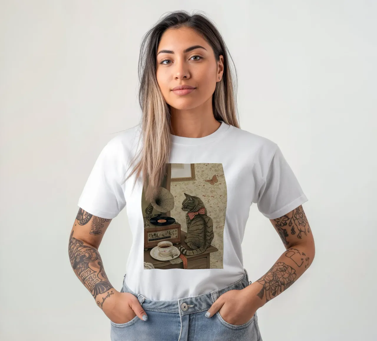 Vintage Vibes with a Furry Friend t-shirt by Rustic Grace Studio 02
