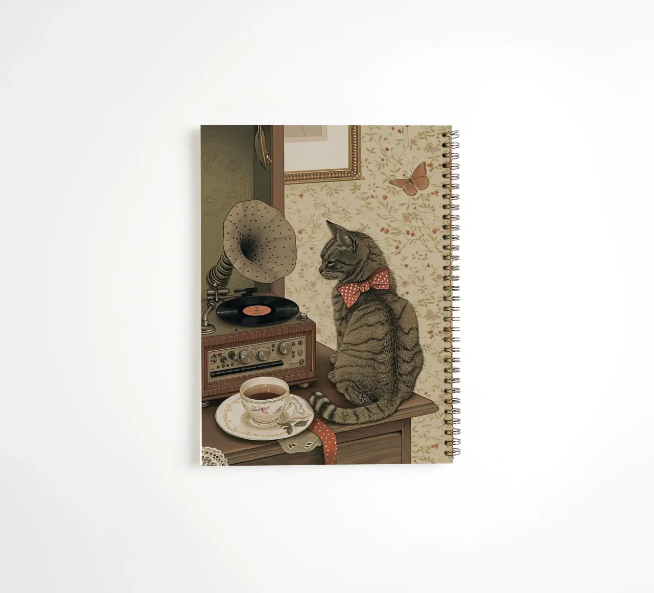Vintage Vibes with a Furry Friend spiral notebook by Rustic Grace Studio 02