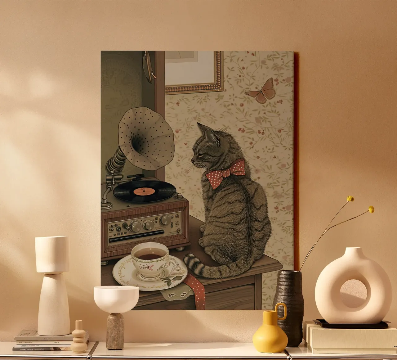 Vintage Vibes with a Furry Friend canvas by Rustic Grace Studio 02