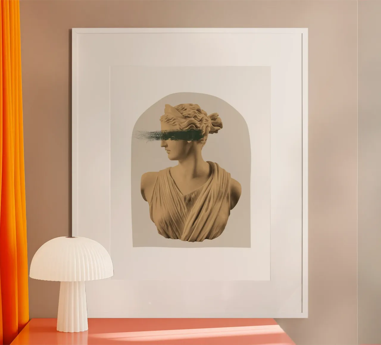 Artemis Arch - Goddess Yellow and Green poster con telaio in legno da GraceDigitalArtCo