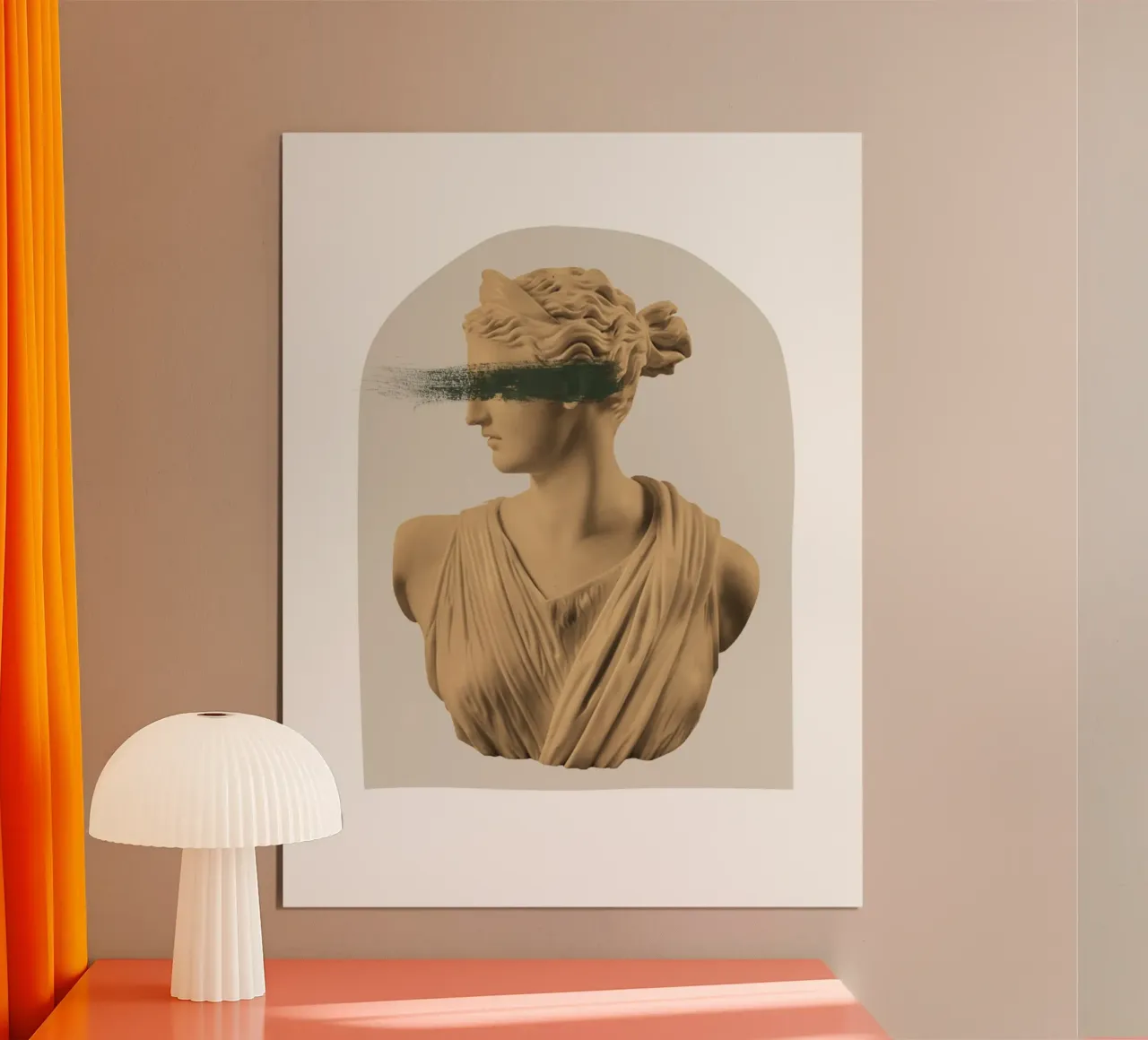 Artemis Arch - Goddess Yellow and Green poster con telaio in legno da GraceDigitalArtCo